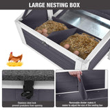 Large Chicken Coop, Weatherproof Hen House with Nesting Box, Wooden Chicken Coops with Pull Out Tray and Anti-Slip Ramp for Outdoor Backyard Poultry Habitat (Black)