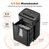 12-Sheet Micro-Cut Paper Shredders for Home Office, Heavy Duty Document Shredder with 5.5 Gallon Pullout Bin for CD/Credit Card