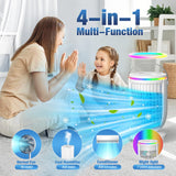 AI Portable Air Conditioners Fan with 120° Rotating Function,Evaporative Mini Room Air Conditioners,Portable AC Unit Air Cooler with 4 in 1 Humidifier Fan Conditioner(White)