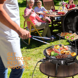 1600W Electric Indoor/Outdoor Grill - 15-Serving Removable Stand BBQ with Double Layer Design for Countertops (Black) Techwood