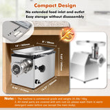 Commercial Electric Meat Grinder 1.5 HP 1100 W All Stainless Steel Meat Bones Mincer | 110V Anatole