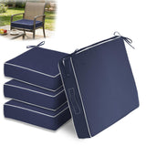 inch Outdoor Chair Cushions Set of 4,Navy Blue Patio Chair Cushion with Handle and Ties,Water-Resistant