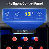Wine Cooler, 12 Bottle/48 Can Beverage Refrigerator, Mini Fridge Glass Door with Adjustable Shelves Electactic