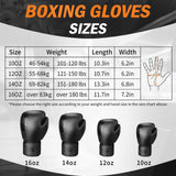 Boxing Gloves for Men and Women Suitable for Boxing Kickboxing Mixed Martial Arts Muay Thai MMA Heavy Bag Fighting Training (Black, 14oz) FIVING
