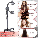 750W 5 Head Standing Hair Dryer Professional, Infrared Heat Lamp Salon Hair Dryer Adjustable Height Ideal for All Hair Styling Needs, Complete with Chrome Arms and Metal Lampshade
