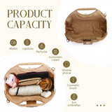 Women Straw Crossbody Bags,Summer Straw Purses with Chain,Beach Tote Shoulder Handbags Handmade Woven Bag (white)