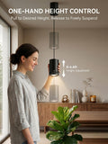 Vellina Retractable Hanging Grow Light, Adjustable Beam (10°-55°), 35W Full Spectrum LED Plant Light with Timer, CRI 98+ Pendant Lamp for Monstera, Fiddle Leaf Fig & Large Indoor Plants