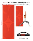 Extra Large Yoga Mat (84''×30'') - 1/3'' Thick Double-Sided PVC Non-Slip Exercise Mat with High Rebound Cushioning -Orange