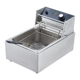 Electric Deep Fryer Stainless Steel with Basket and Lid - 6.34 QT/6 L Capacity, 1800 Watts, 120V Countertop Fryer for Home Kitchen and Restaurant