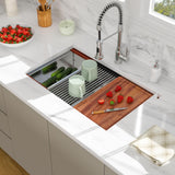 Beslend 30 Undermount Kitchen Sink - 30x19 Double Bowl Kitchen Sinks Workstation 16 Gauge Stainless Steel Sink Low Divide Double Basin 50/50