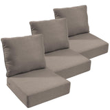 moosprr Outdoor Chair Cushions Set of 3, Waterproof 24x24 Patio Chair Cushion, 6" Thickened Seat Cushion for Outdoor Furniture, Couch Cushion Replacement, Include 3 Back & 3 Seat Cushions, Thick/Grey
