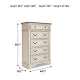 Signature Design by Ashley Realyn Dresser Chest Of Drawers, Two‑Tone Cottage Style Bedroom Dresser With Smooth‑Gliding Drawers, Wood Construction For Kids And Adult Bedrooms, Chipped White