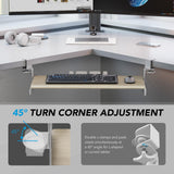AX WABER Keyboard Tray Under Desk Pull Out with Extra Sturdy C Clamp Mount System, 27.3 (32.5 inch Including Clamps) x 11 Inch Slide-Out Platform Computer Drawer for Typing Grain