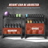 3-Tier Dumbbell Rack Stand Only, 1100LB Capacity Adjustable Weight Rack for Home Gym, Heavy-Duty Weight Stand for Dumbbells & Kettlebells(Rack Only) Jusgym