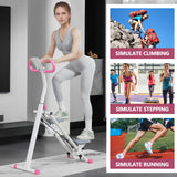 Stair Stepper for Home - Vertical Climber Workout Machine with Stable Frame, Adjustable Handlebar for Full-Body Exercise (Pink)