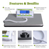 Extra Wide Medical Physician Scale - 440 lb/200 kg Capacity, High Accuracy Digital Display, Heavy Duty Portable Body Weight Scale for Home, Office, Hospital, Gym & Bariatric Use