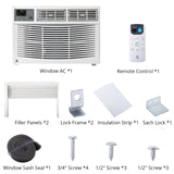 8000 BTU Window Air Conditioner Cools Up to 350 Sq. Ft., 3-In-1 WiFi Window AC Unit With Remote Control and Window Kit, Quiet Smart Room Air Conditioner for Home Office Dorms