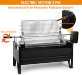 ONLYFIRE GRILLS 2 IN 1 Charcoal Grill Rotisserie Kit with 3 Stainless Steel Rotating Baskets and 24 In Grill Grate, Auto Swivel BBQ Roasting Machine for Outdoor Patio Backyard Barbecue, GS304