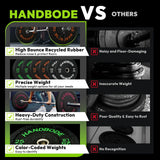 HANDBODE Squat Rack, 7ft Barbell, Weight Bench, Weight Plates Set 210 lb, Home Gym Equipment, Silver