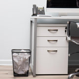 2-Pack Mesh Trash Cans, Square Metal Wastebasket Bins for Office, Black