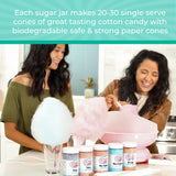 Cotton Candy Express BB1000-S Cotton Candy Machine, with 3-11oz. Jars of Cherry, Grape, Blue Raspberry Floss Sugar & 50 Paper Cones. Easy to Use and Clean. Nostalgia and Fun for Kids and Adults