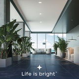 LUXRITE 8" Inch Commercial LED Recessed Light with J-Box, 5 CCT Options 2700K-5000K, 3 Wattages 50/65/80W, 0-10V TRIAC Dimmable, CRI90, 5000/6500/8000 Lumens, 120-277V, Wet Rated, IC Rated (6 Pack)