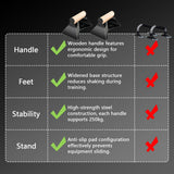 Rolitwils Parallettes Push Up Handles - Heavy Duty Steel Frame with Ergonomic Beech Wood Grips, Calisthenics Equipment (250kg Capacity)