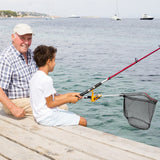 ZENFUN 2 Pack Fishing Net with Telescopic Pole Handle, Fish Landing Net with Sturdy Collapsible Handle, Folding Nylon Mesh Landing Net for Saltwater and Freshwater, Extend to 51 in(Black, White)