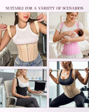 Waist Trainer for Women for Daily Wear, Faja Body Shaper Corset with Zipper and Adjustable Shoulder Straps, Faja Colombians, L Pink