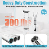 Aluminum Alloy Crutches for Adults, Pair of Height Adjustable Crutch (Fits 4'7" - 6'7"), Universal & Lightweight Crutches for Kids, Includes Padded Underarm Cushions, Rubber Tips, 300 lbs Capacity