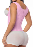 YIANNA Waist Trainer for Women Tummy Control Underbust Hourglass Corset Waist Cincher Vest Sport Girdle Postpartum Faja Body Shaper with Zipper and Hooks, YA7293-Pink-M