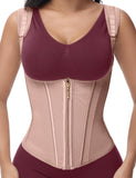 SHAPSHE Waist Trainer for Women, Tummy Control Sports Girdle, Workout Body Shaper with Adjustable Shoulder Strap Rosy Brown S