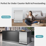Velieta 24 Inch Outdoor Beverage Refrigerator Cooler,Stainless Steel Wide Refrigerator for 210 Cans,Fit Perfectly for 24" Space Built-in Counter