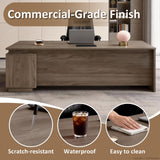 63" L-Shaped Executive Desk with Reversible Storage Cabinet, Locking Drawers & Cable Management