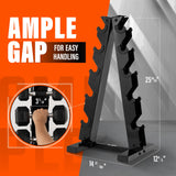 Metal A Frame Dumbbell Weight Rack 5 Tiers Carbon Yes4All