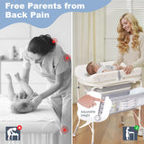 DZMDIP Baby Bathtub with Foldable Changing Table, Standing Infant Bath Tub for Newborn Toddler Shower, Portable Diaper Changing Station with Stand