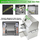 Electric Sugarcane Juicer, Sugar Cane Press Extractor, Stainless Steel 3 Rollers, Detachable Top Cover, Sugarcane Juice Squeezing Machine for Commercial & Home 110V 800W INTBUYING