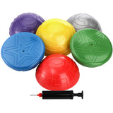 Fasmov 6 Pack Balance Pod, Balance Trainer Dots for Squat Touch Downs, Core Body Balancing, Inflatable Stepping Pads, 1 Hand Pump Fasmov