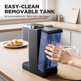 Tastyle Single Serve Coffee Maker, Iced and Hot Coffee Machine for K Cup & Grounds, Compact Design, 40oz Removable Water Reservoir, 6 to 24 Oz Brew Sizes, Fits 7.3" Travel Mug, Black