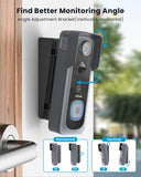 2K Doorbell Camera Wireless No Subscription with Adjustable Doorbell Angle Mount, Video Doorbell with Chime, PIR Motion Detection ieGeek