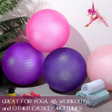 Leyndo 4 Pcs 26 Inch Yoga Exercise Ball Pilates Pregnancy Birthing Fitness Ball with Quick Pump Anti Burst for Improved Posture, Balance, Yoga, Pilates, Training (Vivid Color)