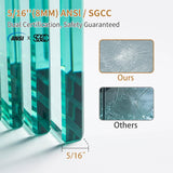Frameless Shower Door,56-60" W x 74" H Double Sliding Glass Shower Door with 5/16" (8mm) SGCC Thick Tempered Clear Glass Shower Door,Soft Close System&Explosion-Proof Film Nano Coating,Brushed Gold