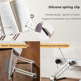 muso wood Acrylic Book Stand with Walnut Storage & Elastic Clips