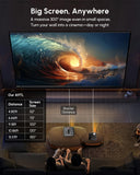 Daylight Projector 2400ANSI Ultra HD 4K HDR10+ Daytime Smart Projector with 2026 Upgraded Auto Lens Cap Tof Autofocus HDMI eARC/CEC WiFi6 Bluetooth5.4 40W DB Audio for Home Theater Gaming Ceiling