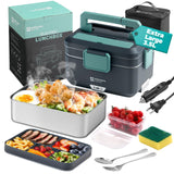 Annie & Mia Design Electric Lunch Box for Adults, 100w 3.5L 2-Layer Portable Food Warmer, Dual Mode 2.5L + 1L Heated Lunch Box for Adults, Home/Car/Office/Truck Use, Lonchera Eléctrica Portátil