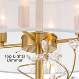 Possini Euro Design Vivant Modern Glam Luxury 71 1/2" Tall Standing Floor Lamp Large 8-Light Crystal Spray LED Dimmable Metal Soft Gold Finish Living Room Bedroom House Reading Office Home Décor