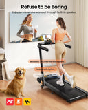 Acezoe Foldable Treadmill with 10% Incline, 2.5HP Walking Pad with Handle Bar, 300 lb Capacity Treadmills, Under Desk Treadmill with App & Bluetooth Speaker, 0.6-10MPH, LED Display, P10Pro Black Gray