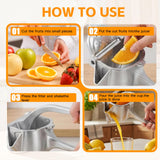 Hand Juicer Squeezer with Heavy Duty Handle, 2026 New Manual Fruit Juicer Citrus Press for Lemon, Orange, Lime, Grapefruit (1 Pcs)