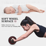 READAEER Rubber Noiseless Ab Roller Wheel with Knee Pad, Metal Handle with Rubber Surface Abdominal Exercise Wheel for Home Gym Fitness Equipment READAEER