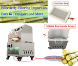 JARYANNIX 24V DC/110V AC Sugarcane Juice Machine,60%-80% Yield, 3-Roller Stainless Steel Sugar Cane Juicer Machine, Cane Juicer with filter box, for Home or Commercial Use